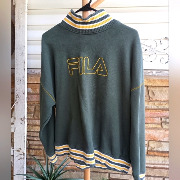 Fila Green Sweater with Yellow Accents_Medium - Picture 2 of 5